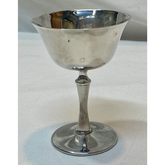 VTG 2 Sheffield Silver Co Silver Plated Martini Goblets- 4.5" Tall 1 Wine 5.75" - Picture 4 of 11